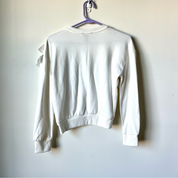 VVETTE White Ruffled Eyelet Crew Neck Sweatshirt—SZ. Small - Picture 14 of 14